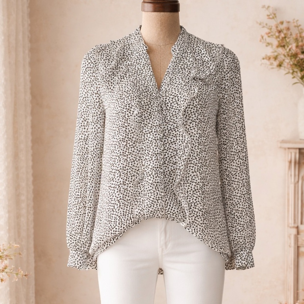 L’Agence Nadine Heart Shaped Black & White Blouse